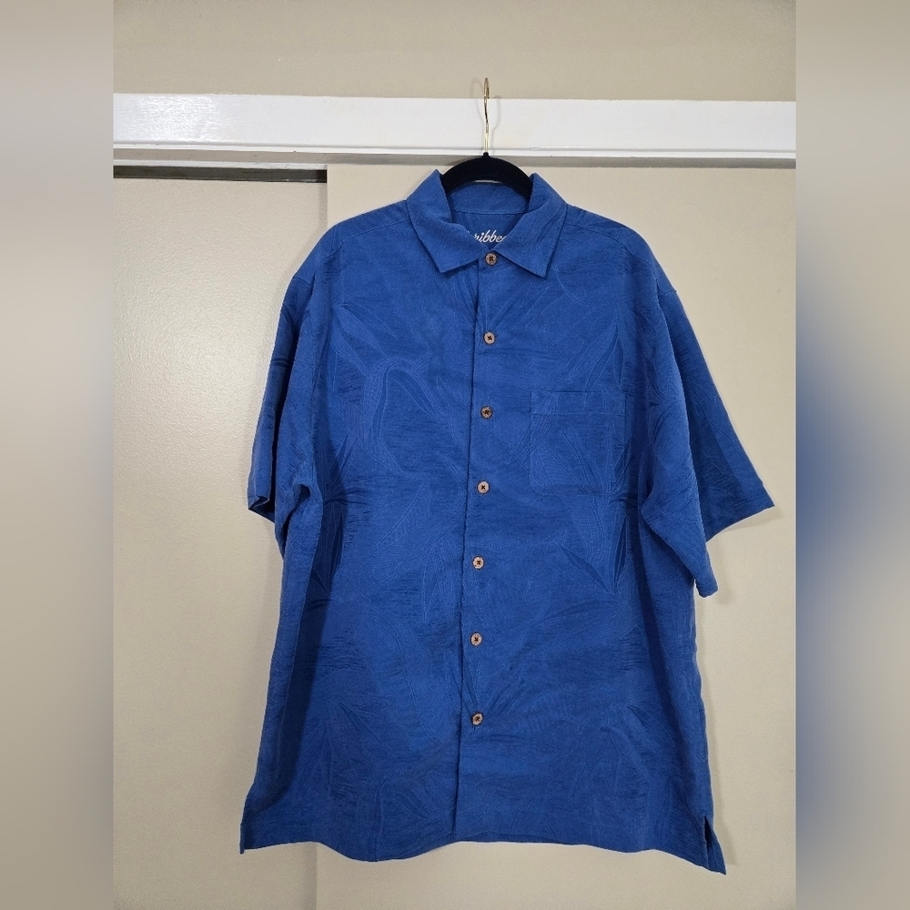 Caribbean Bird of Paradise Men's Button Shirt Size Large